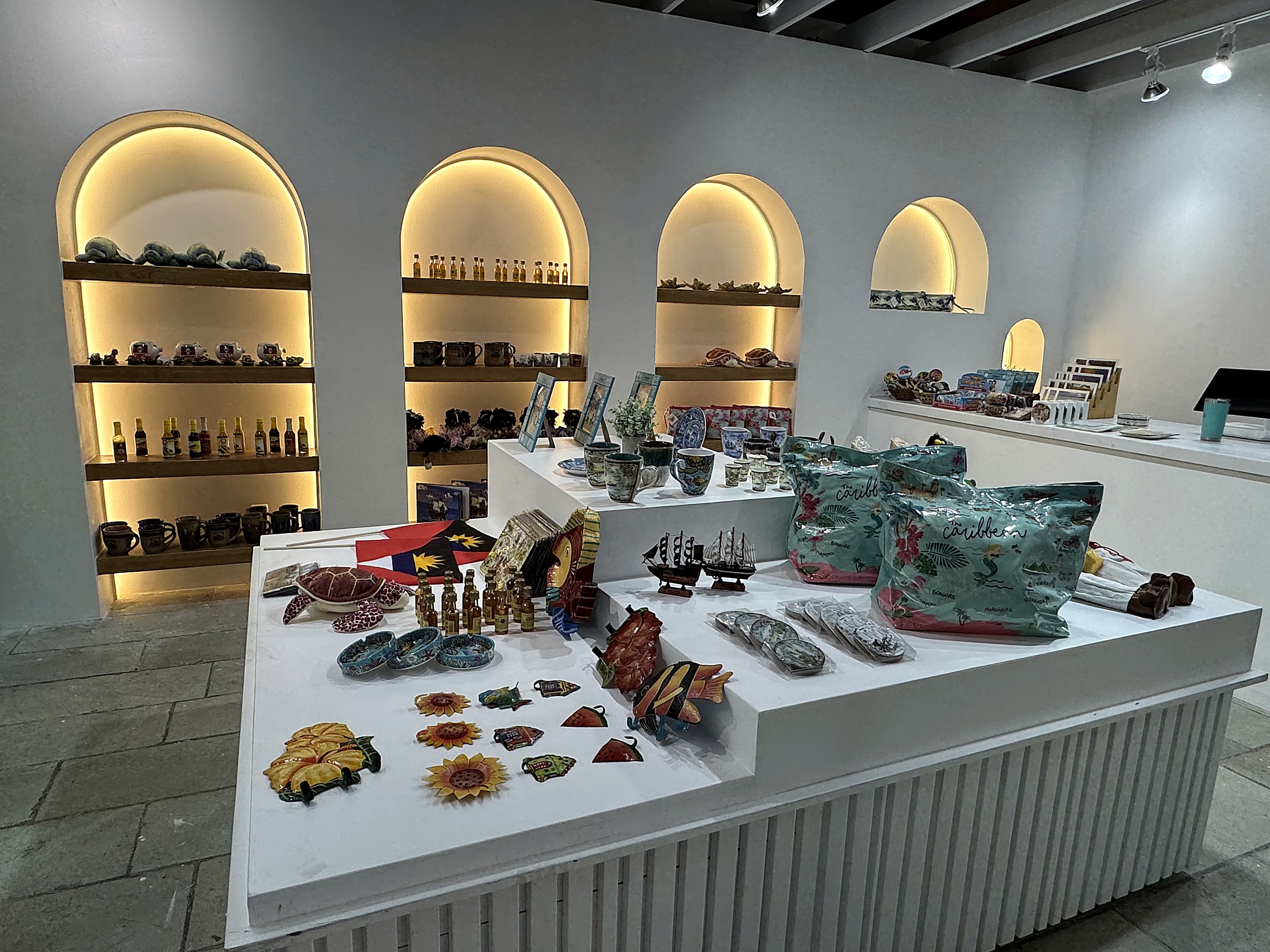 Interpretation Centre Gift Shop at Dow's Hill — restored interior with arched display niches